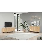 Mueble TV con 3 puertas MURANO roble cadiz - 180x61x43 cm