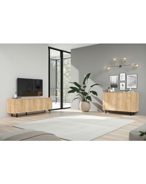 Mueble TV con 3 puertas MURANO roble cadiz - 180x61x43 cm