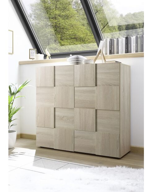 Mobile in legno DAMA a 2 ante in rovere Samoa - 121x42x111 cm