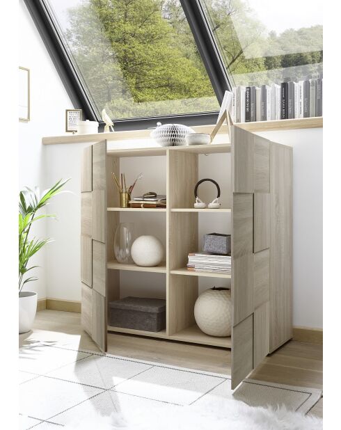 Mobile in legno DAMA a 2 ante in rovere Samoa - 121x42x111 cm