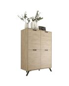 Armadio PALMA in legno a 4 ante rovere chiaro - 106x152x50 cm
