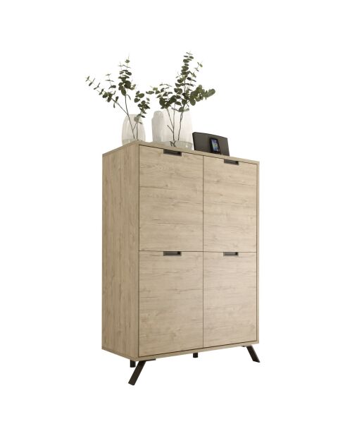 Armadio PALMA in legno a 4 ante rovere chiaro - 106x152x50 cm