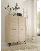 Armadio PALMA in legno a 4 ante rovere chiaro - 106x152x50 cm