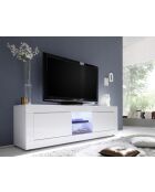 TV-Ständer groß 2 Türen ohne Beleuchtung BASIC weiß glänzend lackiert - 180x56x43 cm