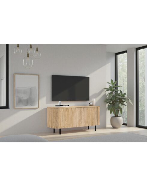 TV-Ständer mit 2 Türen MURANO Cadiz Eiche - 130x61x43 cm