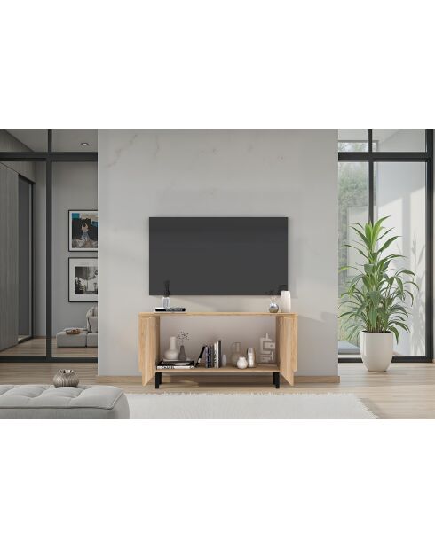 TV-Ständer mit 2 Türen MURANO Cadiz Eiche - 130x61x43 cm