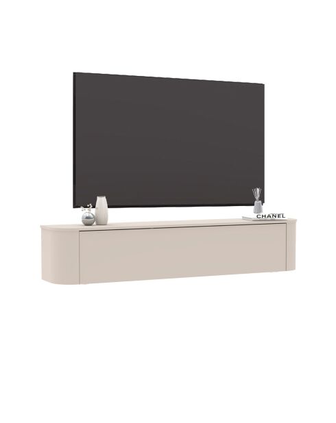Meuble 1 porte abattante LIDO cachemire - 180x37x33 cm