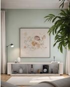 Meuble 1 porte abattante LIDO cachemire - 180x37x33 cm