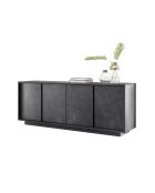 Buffet 4 portes CARRARA marbre noir - 180x78x43 cm
