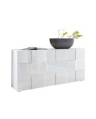Buffet 3 portes en bois DAMA blanc laqué brillant - 181x42x84 cm
