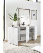 Buffet 3 portes en bois DAMA blanc laqué brillant - 181x42x84 cm