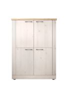 Contenitore COUNTRY a 4 ante con piano in rovere di Cadiz, rovere meringa bianca - 118x160x44 cm