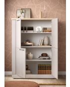Contenitore COUNTRY a 4 ante con piano in rovere di Cadiz, rovere meringa bianca - 118x160x44 cm