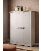 Contenitore COUNTRY a 4 ante con piano in rovere di Cadiz, rovere meringa bianca - 118x160x44 cm