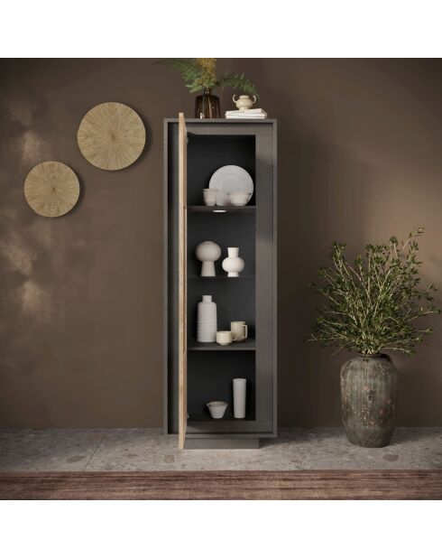 SKY Lava 1-türige Vitrine/Cadiz-Eiche - 67x197x40 cm