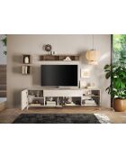 Meuble TV MONACO cachemire / mercure - 241x67x43 cm