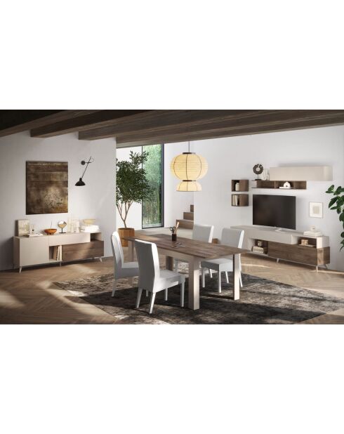 Meuble TV MONACO cachemire / mercure - 241x67x43 cm