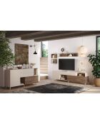 Meuble TV MONACO cachemire / mercure - 241x67x43 cm
