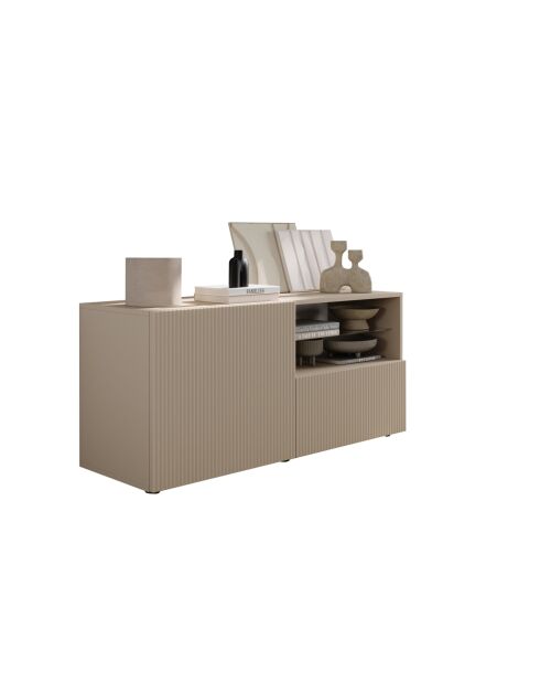 Kleiner TV-Ständer 1 Tür, 1 Schublade RIO Cashmere - 121x42x57 cm