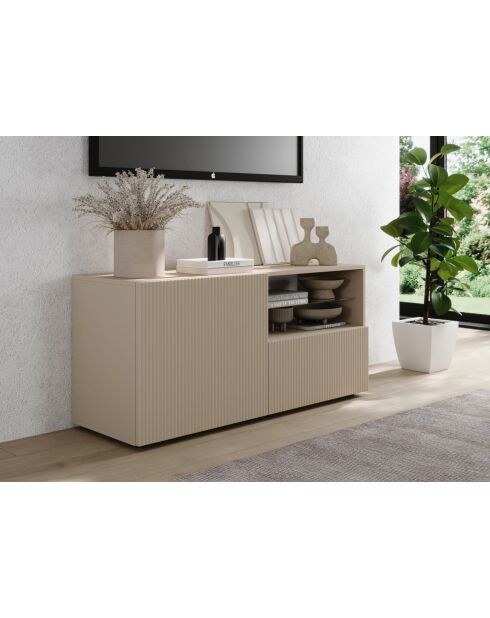 Kleiner TV-Ständer 1 Tür, 1 Schublade RIO Cashmere - 121x42x57 cm