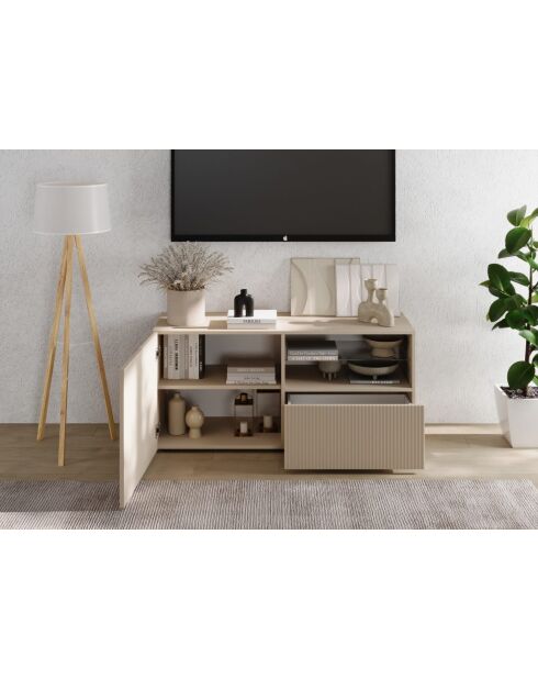 Kleiner TV-Ständer 1 Tür, 1 Schublade RIO Cashmere - 121x42x57 cm