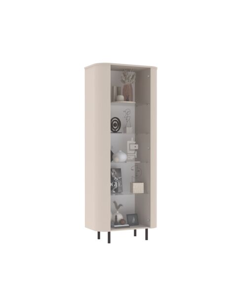 Vitrine 1 porte LIDO cachemire - 80x200x43 cm
