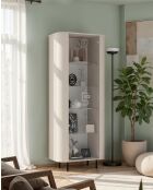 Vitrine 1 porte LIDO cachemire - 80x200x43 cm