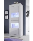 Vetrina piccola senza illuminazione BASIC laccata lucida bianca - 60,9x42x161,2 cm