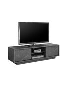 Meuble TV 2 portes CARRARA marbre noir - 138x44x43 cm