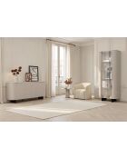 Vitrine 1 porte avec pied métal ORTISEI cachemire - 80x200x43 cm