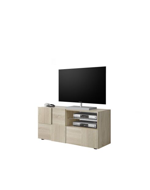 Kleiner TV-Ständer 1 Tür, 1 Schublade DAMA Samoa-Eiche - 121x42x57 cm