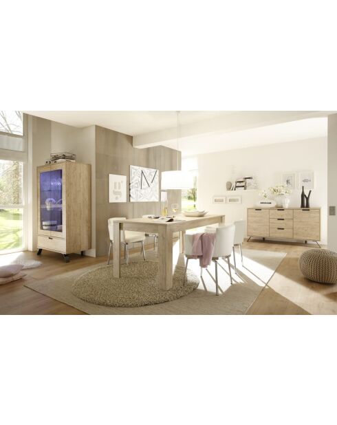 Table de repas PALMA chêne clair - 180x79x90 cm