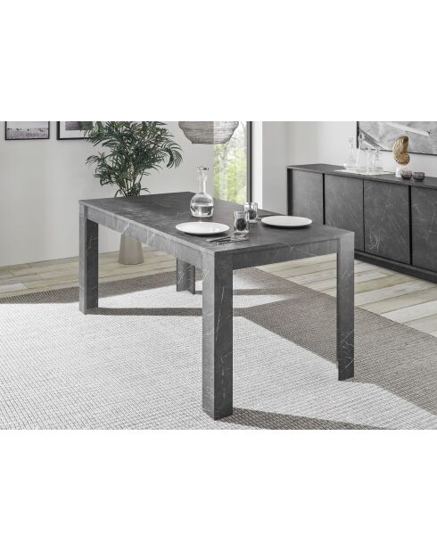 CARRARA schwarzer Marmortisch mit Verlängerung - 180x79x90 cm