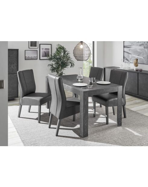 CARRARA schwarzer Marmortisch mit Verlängerung - 180x79x90 cm