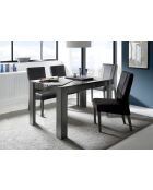 DAMA tafel met verlengstuk in glanzend gelakt antraciet - 137x79x90 cm