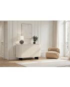 Buffet 2 portes avec pied métal ORTISEI cachemire - 130x83x43 cm