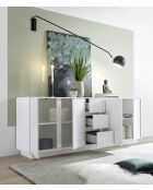 Buffet 4 ante e 3 cassetti ICE laccato lucido bianco - 180x78x43 cm