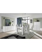 Buffet 4 ante e 3 cassetti ICE laccato lucido bianco - 180x78x43 cm