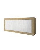 BASIC 4-türiges Sideboard Cadiz Eiche/strukturiertes Schneeweiß - 207x86x43 cm