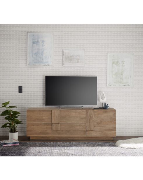 Lowboard 2 tiroirs, 1 porte JUPITER chêne mercure - 182x44x63 cm