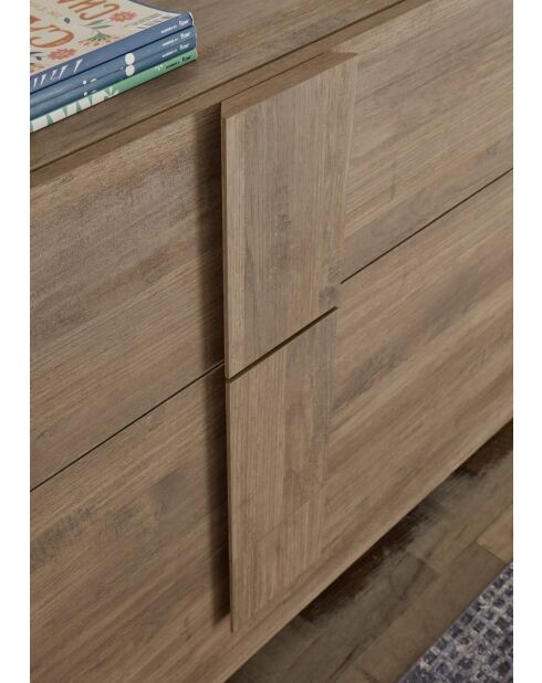 Lowboard 2 tiroirs, 1 porte JUPITER chêne mercure - 182x44x63 cm