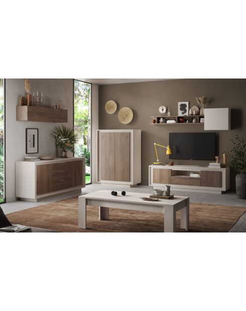 Porta TV 2 ante, 1 cassetto SKY cashmere/mercury - 180x58x50 cm