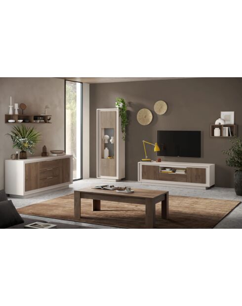 Porta TV 2 ante, 1 cassetto SKY cashmere/mercury - 180x58x50 cm