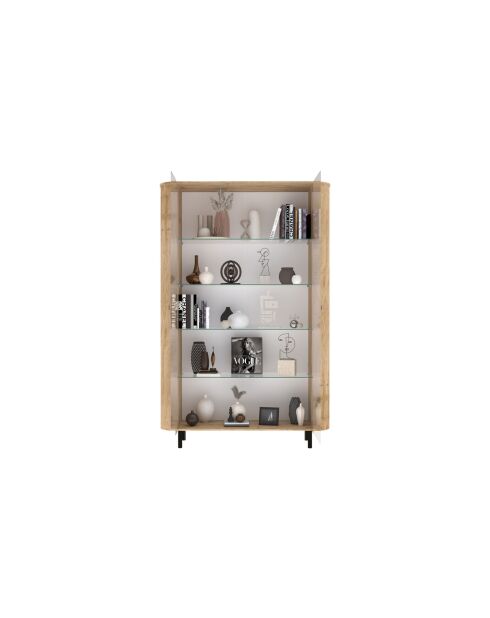 Vitrine 2 portes MURANO chêne cadiz - 130x200x43 cm