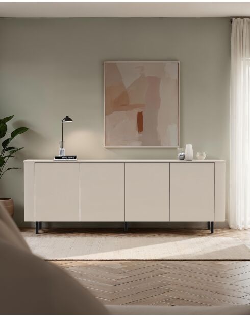 Buffet 4 portes LIDO cachemire - 230.5x83x43 cm