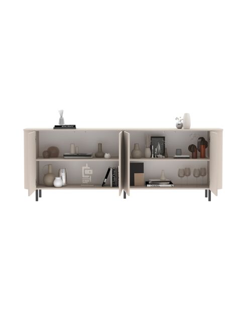 Buffet 4 portes LIDO cachemire - 230.5x83x43 cm