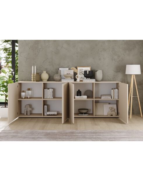 Buffet 4 portes RIO cachemire - 241x42x84 cm