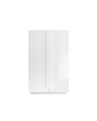 Meuble rangement 2 portes JUPITER blanc laqué brilliant - 121x44x193 cm