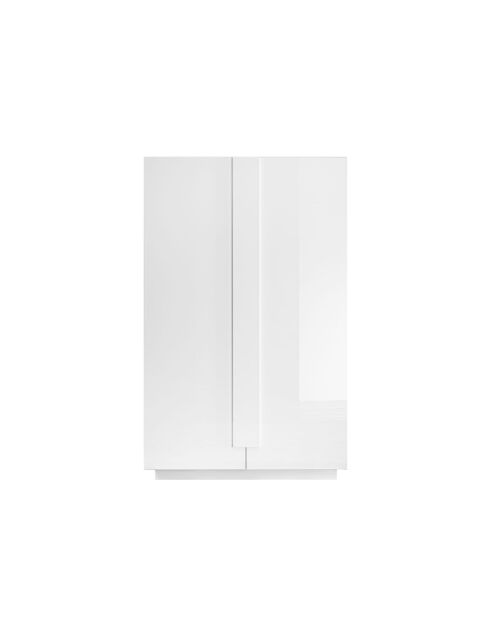 Meuble rangement 2 portes JUPITER blanc laqué brilliant - 121x44x193 cm