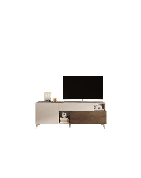 Meuble TV MONACO cachemire / mercure - 181x67x43 cm